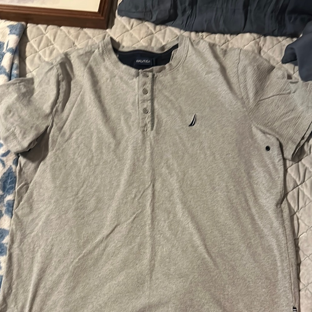 Nautica Men's Gray Henley Shirt